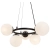 Lampa wisząca czarna metalowa z 5 mlecznymi kloszami 8278/5 - Lampy Elem